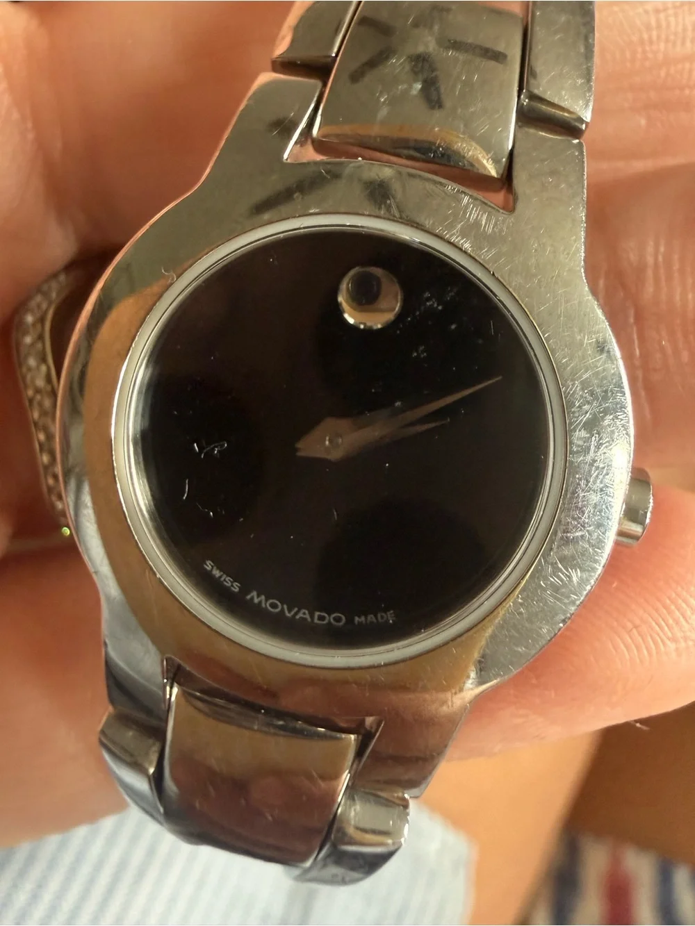 Movado Amorosa Women's Stainless Steel Bangle Watch, Needs battery